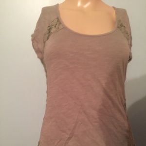 w.f Women's Gray Medium Cap Sleeve Top Cotton